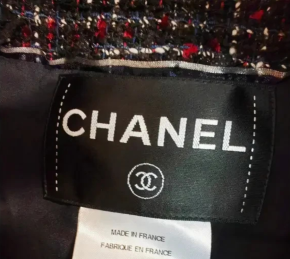 Chanel Black Tweed Gripoix Button Coat 7