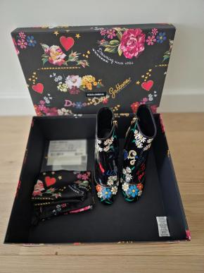 Dolce & Gabbana Floral Ankle Boots 10