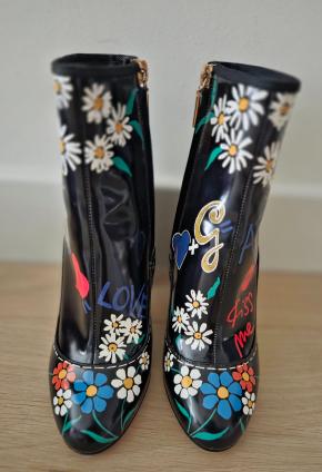Dolce & Gabbana Floral Ankle Boots 8