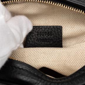 Gucci Black Mini Pebbled Calfskin Soho Chain Crossbody 6