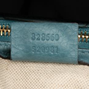 Gucci Blue Medium Calfskin Bamboo Shopper Satchel 6