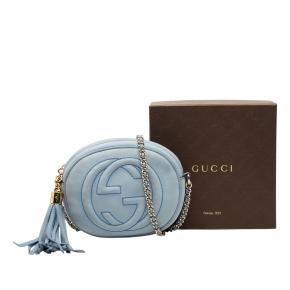 Gucci Blue Mini Nubuck Soho Chain Crossbody 8