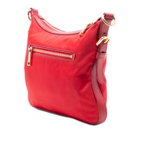 Prada Red Saffiano Trimmed Tessuto Zip Top Crossbody 2