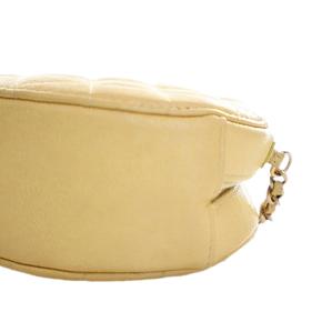 CC Yellow Quilted Caviar Round Clutch With Chain 13