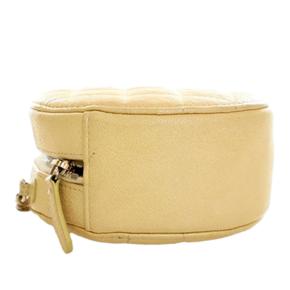 CC Yellow Quilted Caviar Round Clutch With Chain 5