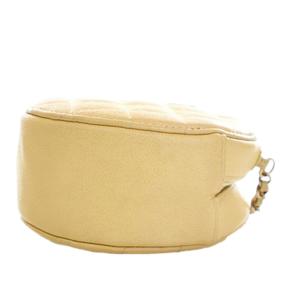CC Yellow Quilted Caviar Round Clutch With Chain 6