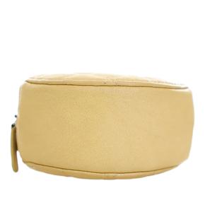 CC Yellow Quilted Caviar Round Clutch With Chain 7