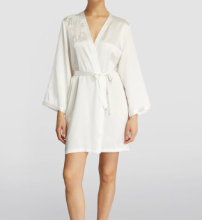 Marjolaine Silk Lace-Trim Robe 5