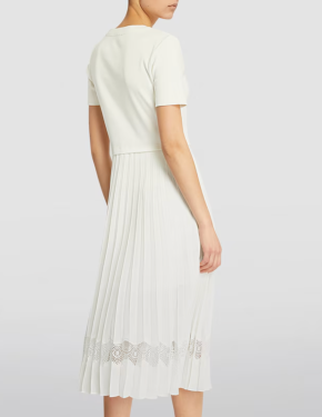 Claudie Pierlot Lace-Trim Pleated Dress 5