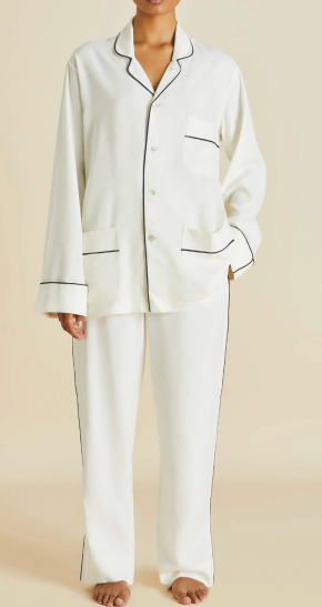 Olivia von Halle Ivory Silk Laurent Pyjama Set 2