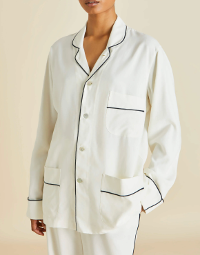 Olivia von Halle Ivory Silk Laurent Pyjama Set 5