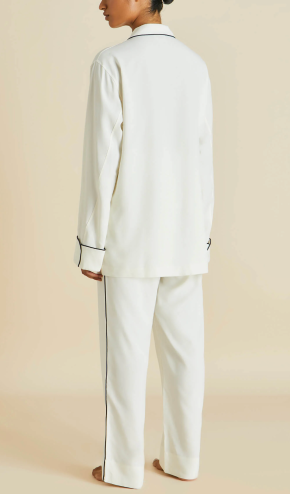 Olivia von Halle Ivory Silk Laurent Pyjama Set 4
