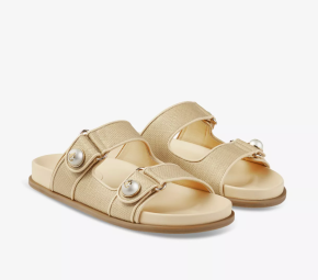 Jimmy Choo Fayence Pearl-Embellished Woven Sandals 4