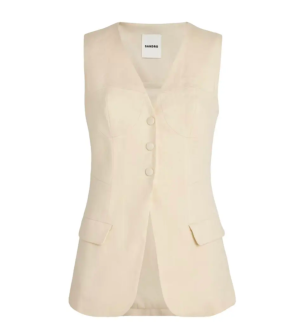 Sandro Linen Sleeveless Jacket 5