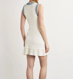 Sandro Paris Denim-Trim Mini Dress 2