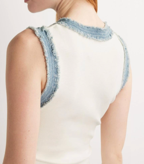 Sandro Paris Denim-Trim Mini Dress 6