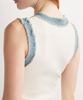 Sandro Paris Denim-Trim Mini Dress 3