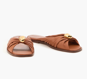 Zimmermann Brown Leather Gleam Slides 4