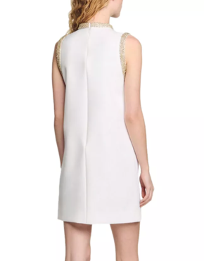 Sandro Short Dress With Rhinestone Trim 3