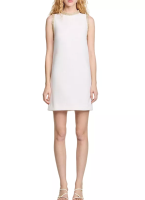 Sandro Short Dress With Rhinestone Trim 4
