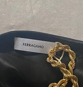 Ferragamo Black Twisted-Strap Satin Top. 3