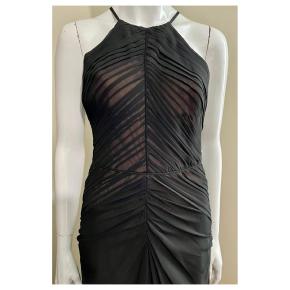 Vera Wang Black Ruched Chiffon Maxi Dress 3