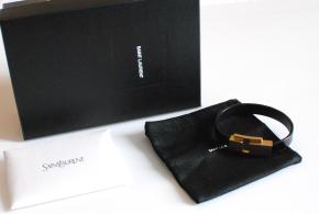 Saint Laurent Black Leather Bracelet 2