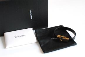 Saint Laurent Black Leather Bracelet 3