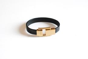 Saint Laurent Black Leather Bracelet 4
