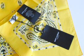 Saint Laurent Yellow Cotton Bandana Scarf 4