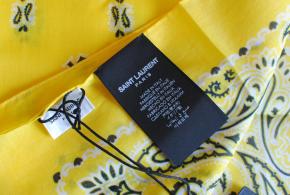 Saint Laurent Yellow Cotton Bandana Scarf 5