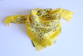 Saint Laurent Yellow Cotton Bandana Scarf 3