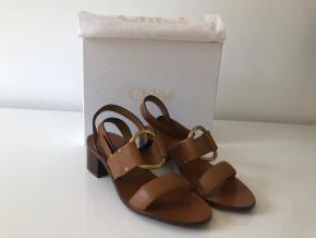 Chloe Tan Leather Sandals 2