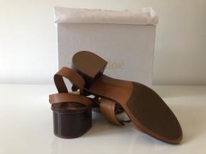 Chloe Tan Leather Sandals 3