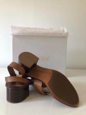 Chloe Tan Leather Sandals 6