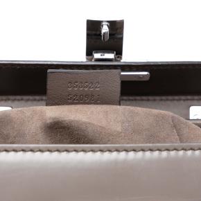 Gucci Grey Mini Polished Leather Bamboo Lady Lock Top Handle Bag 5