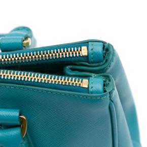 Prada Blue Mini Saffiano Lux Galleria Double Zip 10
