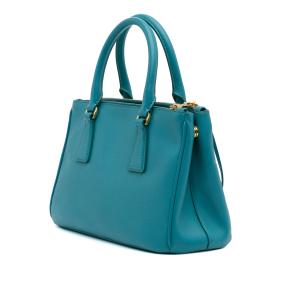 Prada Blue Mini Saffiano Lux Galleria Double Zip 2