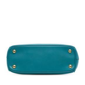 Prada Blue Mini Saffiano Lux Galleria Double Zip 3