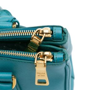 Prada Blue Mini Saffiano Lux Galleria Double Zip 8