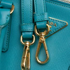 Prada Blue Mini Saffiano Lux Galleria Double Zip 9