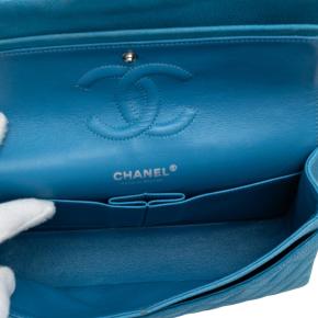 Chanel Blue Medium Classic Caviar Double Flap 4