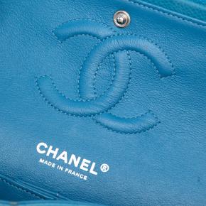 Chanel Blue Medium Classic Caviar Double Flap 5