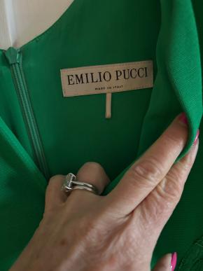 Pucci Emerald Green Lace Trim Dress 5