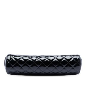 Chanel Black CC Quilted Patent Kiss Lock Clutch 3