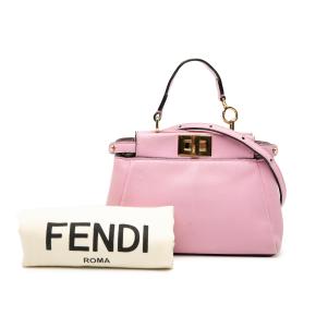 Fendi Pink Micro Leather Peekaboo Satchel 10