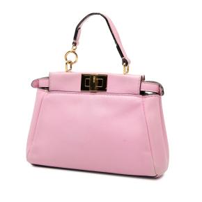 Fendi Pink Micro Leather Peekaboo Satchel 2