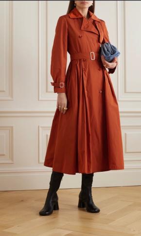 MaxMara Dark Orange Light Taffeta Trench dress 2