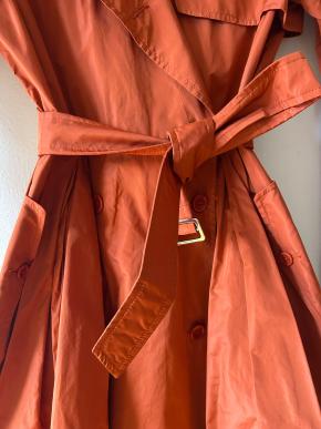 MaxMara Dark Orange Light Taffeta Trench dress 8