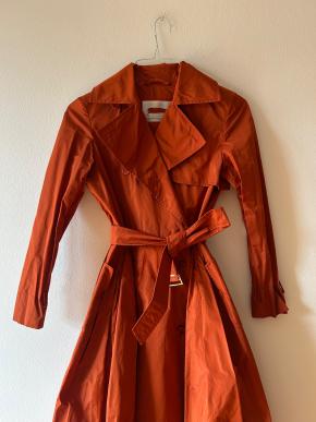 MaxMara Dark Orange Light Taffeta Trench dress 5